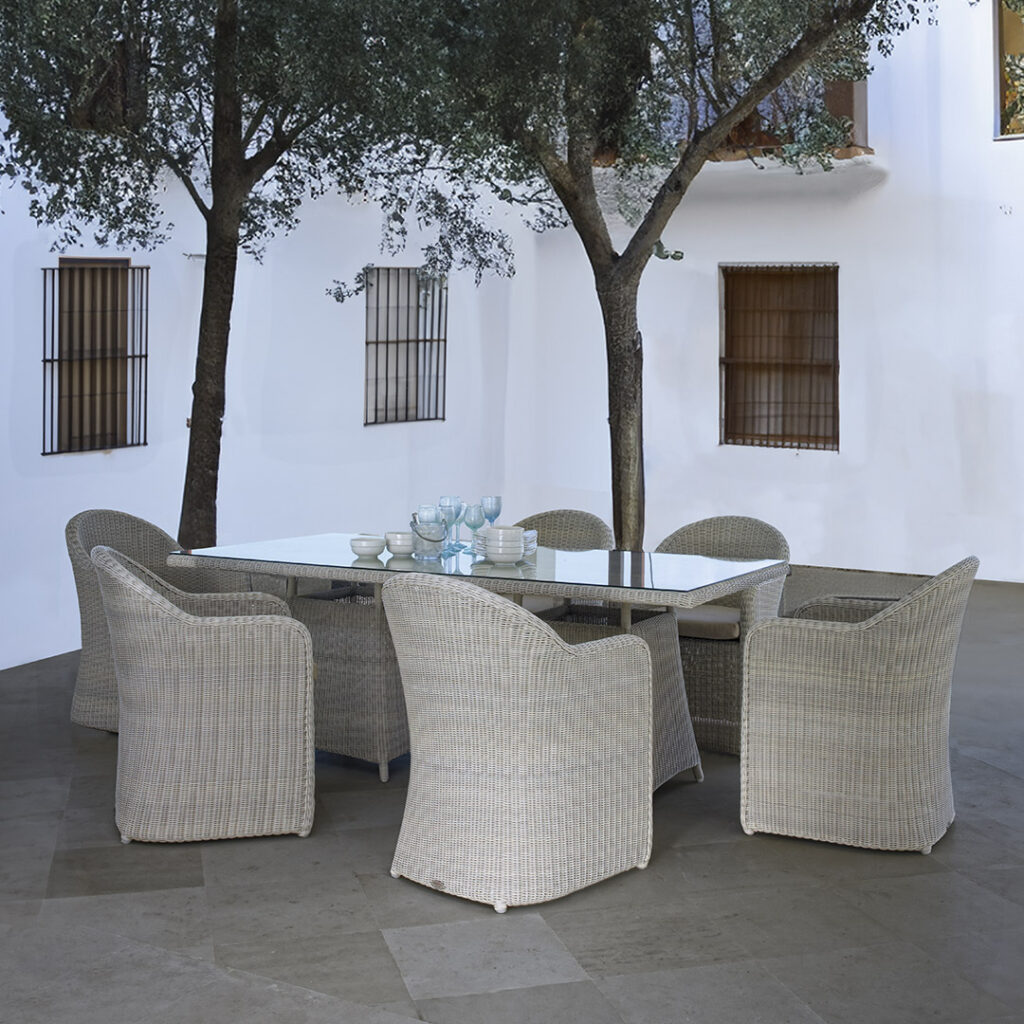 21120 CALDERAN Skyline Design DINING TABLE 200x100 WHITE WASH POLYROD 3 mm 08