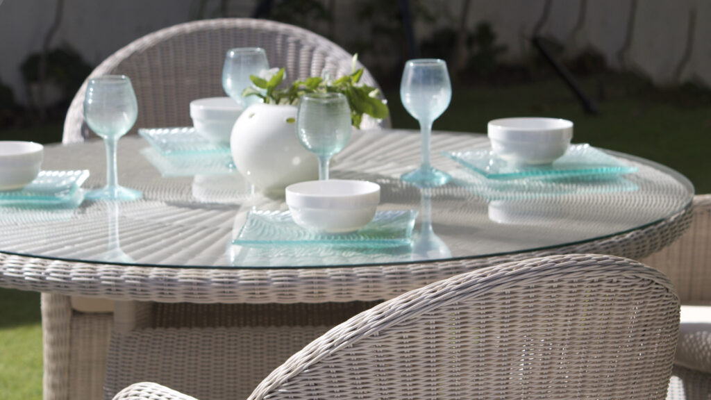 22121 CALDERAN Skyline Design DINING TABLE D120 WHITE WASH POLYROD 3 mm 07