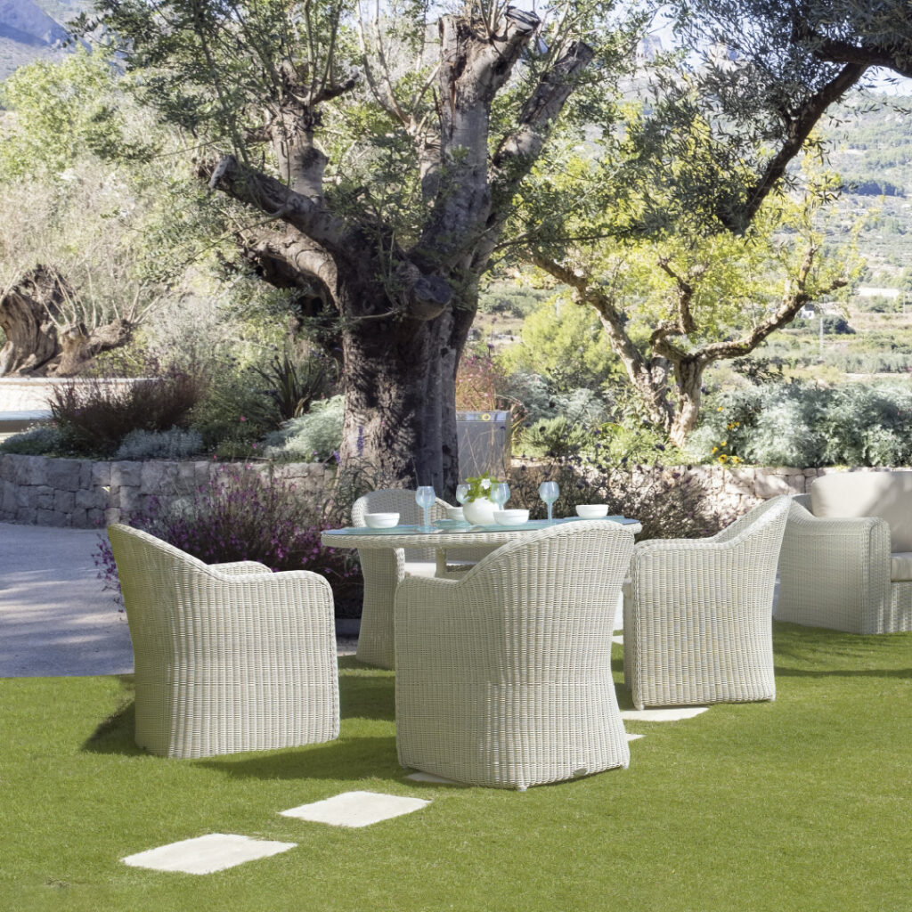 22124 CALDERAN Skyline Design DINING ARMCHAIR WHITE WASH POLYROD 3 mm 03