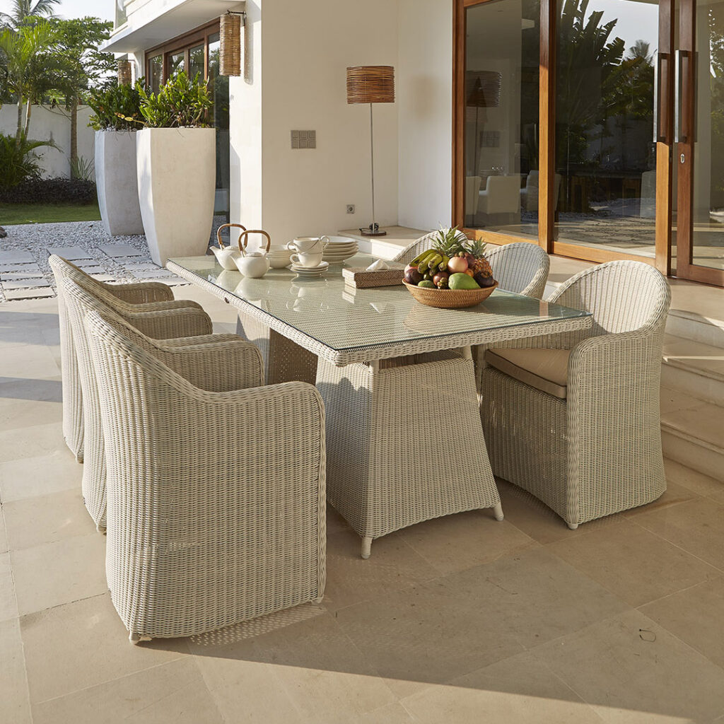 22124 CALDERAN Skyline Design DINING ARMCHAIR WHITE WASH POLYROD 3 mm 05