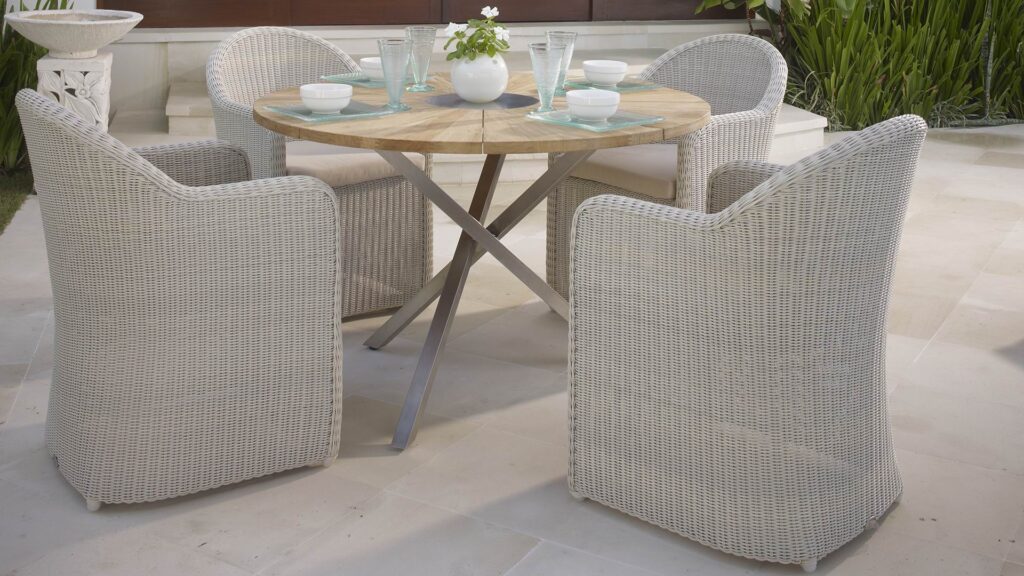 22124 CALDERAN Skyline Design DINING ARMCHAIR WHITE WASH POLYROD 3 mm 07