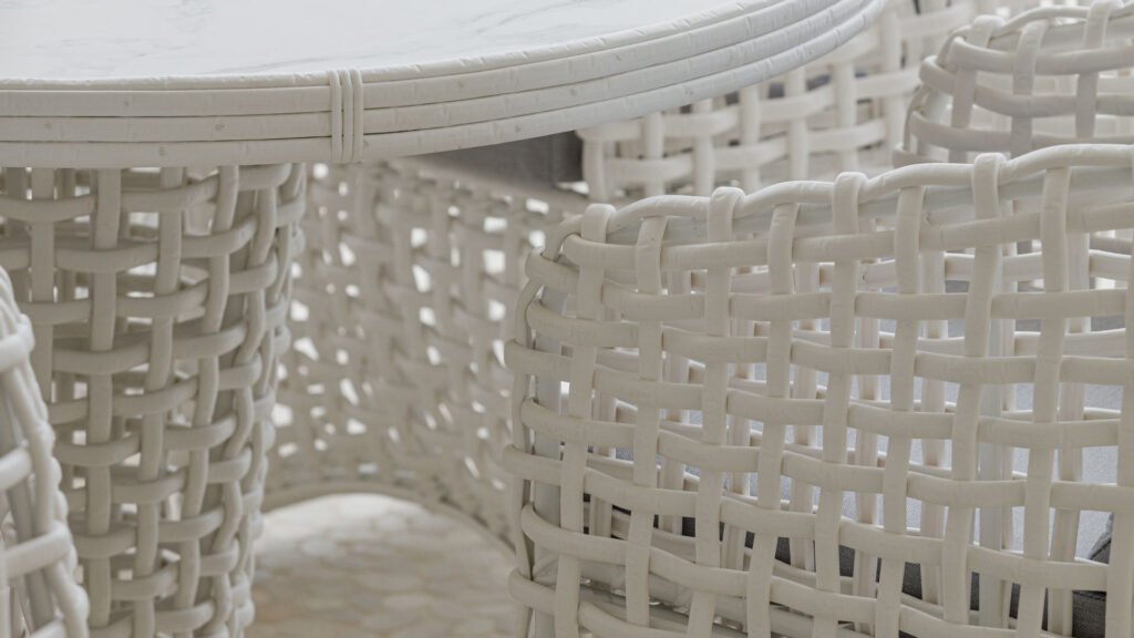 22460.20 Dynasty Skyline Dining Table WHITE Mushroom 15mm 06