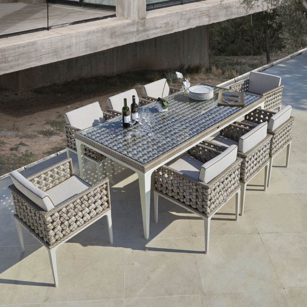 23071-30 HEART DINING TABLE RECT SEASHELL FLAT-FLAT Skyline Design 04