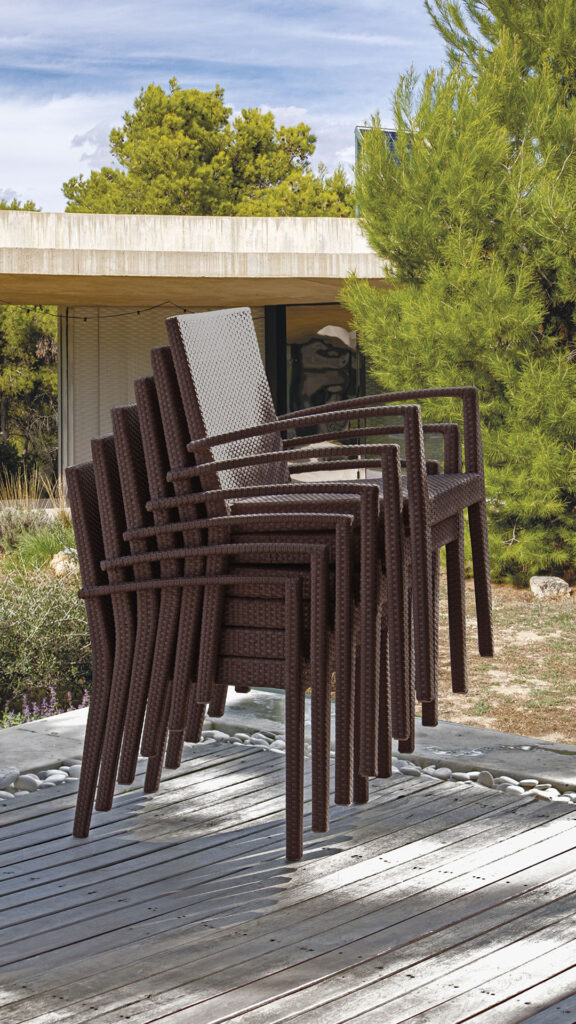 2382 NEVADA Skyline Design DINING ARMCHAIR MOCCA Polypeel 7 mm 06