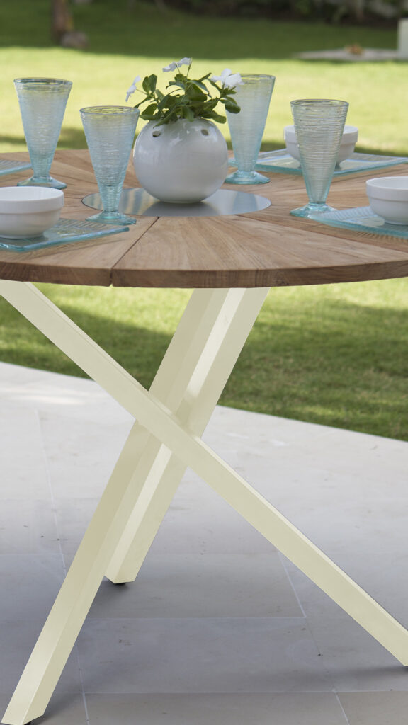 41302 NAUTIC Skyline Design DINING TABLE D120 WHITE WASH POLYROD 3 mm 06